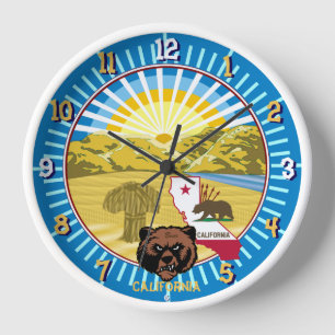 California Bear Wall Clock (veränderbarer Name der Uhr