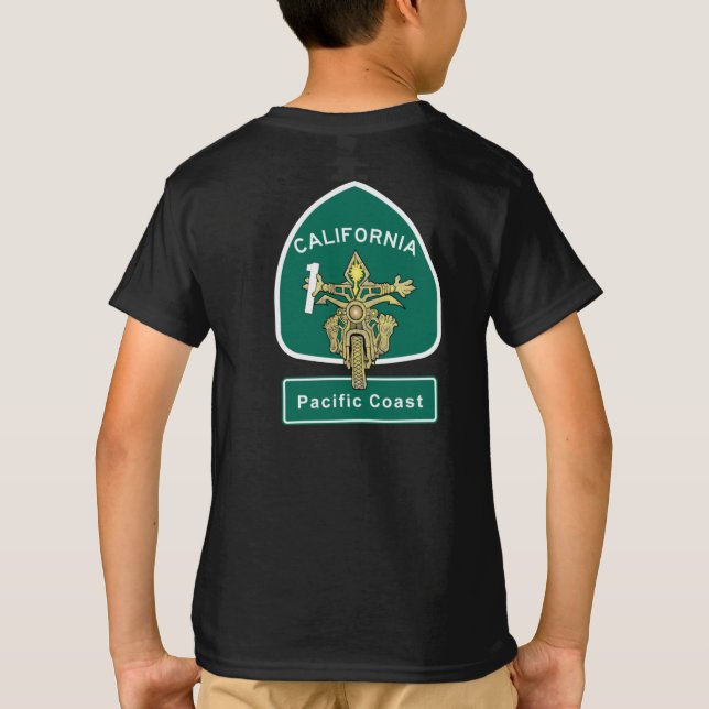 California Biker Liebe Pacific Coast Highway T-Shirt (Rückseite)