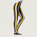 California Blue and Gold Vertical Stripes Leggings<br><div class="desc">Blaue und gelbe vertikale Streifen in den Farben des kalifornischen Staat</div>