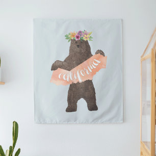 California Boho Bear Wandteppich