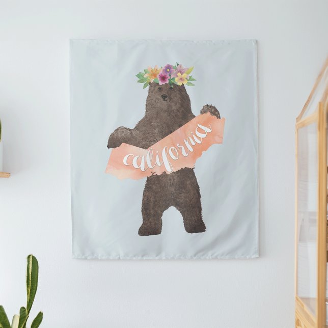 California Boho Bear Wandteppich (Von Creator hochgeladen)