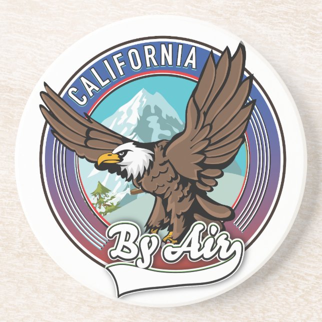 California By Air travel patch Getränkeuntersetzer (Vorne)