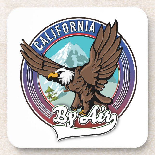 California By Air travel patch Getränkeuntersetzer (Vorderseite)