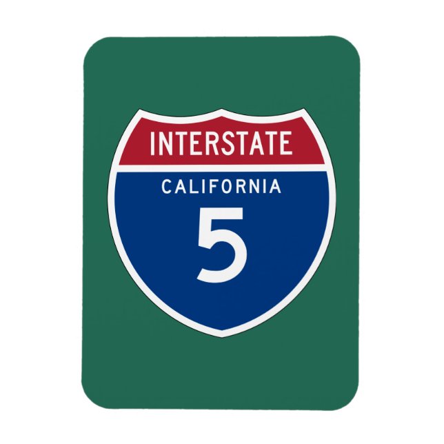 California CA I-5 Interstate HighShield - Magnet (Vertikal)
