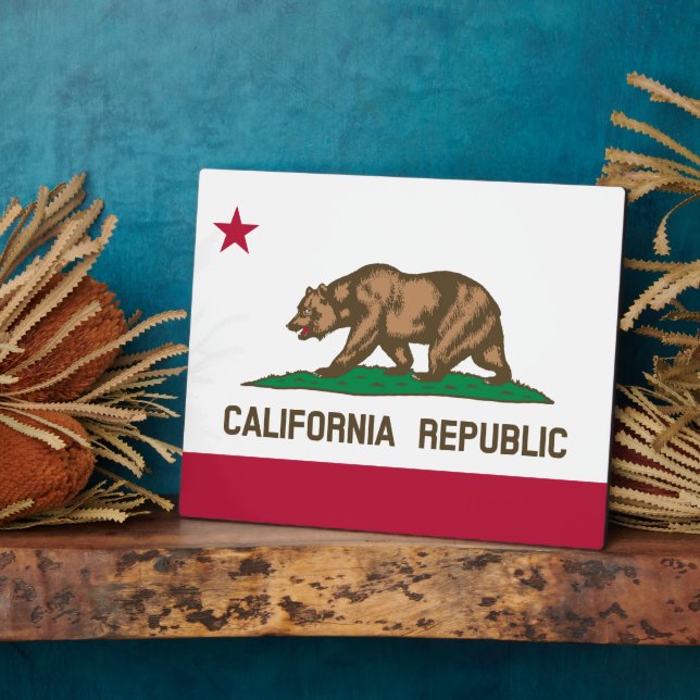 California Cali Republic Bear Flag, US Staaten Pla Fotoplatte (Seite)