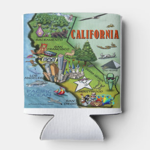 California Cartoons Map Dosenkühler