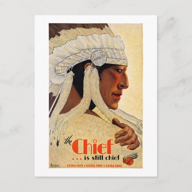California Chief Restruction Vintage Travel Poster Postkarte (Vorderseite)