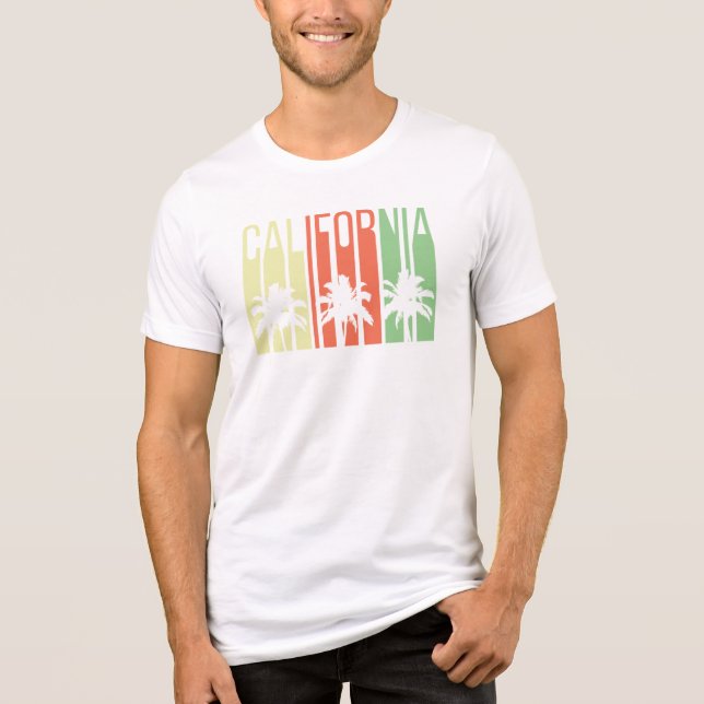 California Chillin Palm Trees Retro Tri-Blend Shirt (Vorderseite)