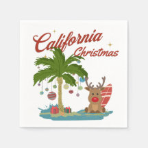 California Christmas Palm Tree and Reindeer
