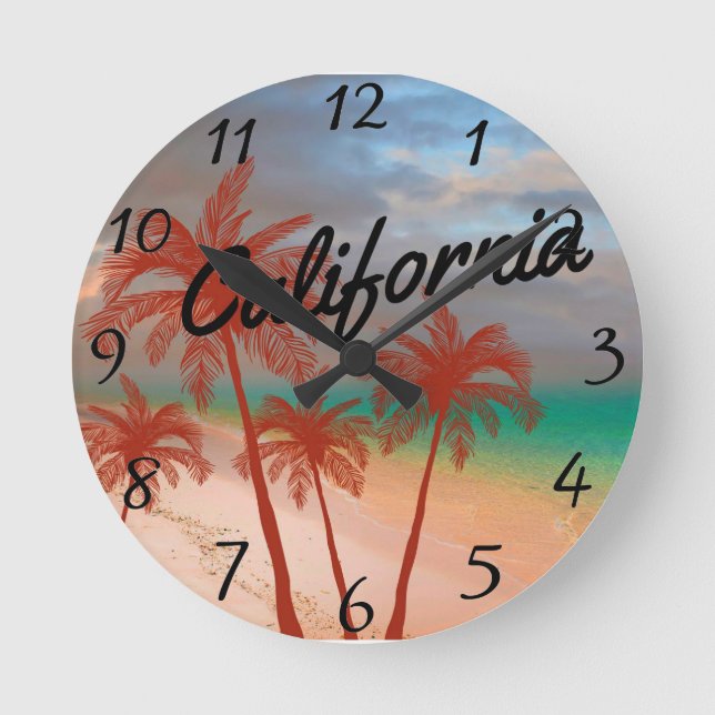 California Clock Runde Wanduhr (Vorderseite)