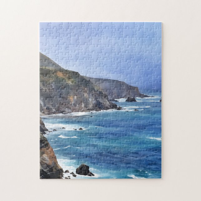 California Coast Ocean Beach Art Puzzle (Vertikal)