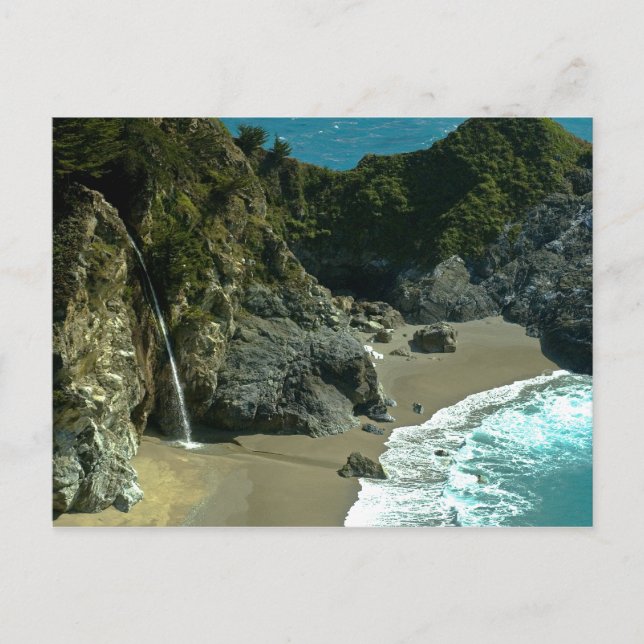 California Coast Waterfall Postkarte (Vorderseite)