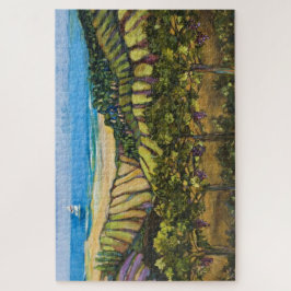 California Coastal Landschaft und Segelboot Puzzle