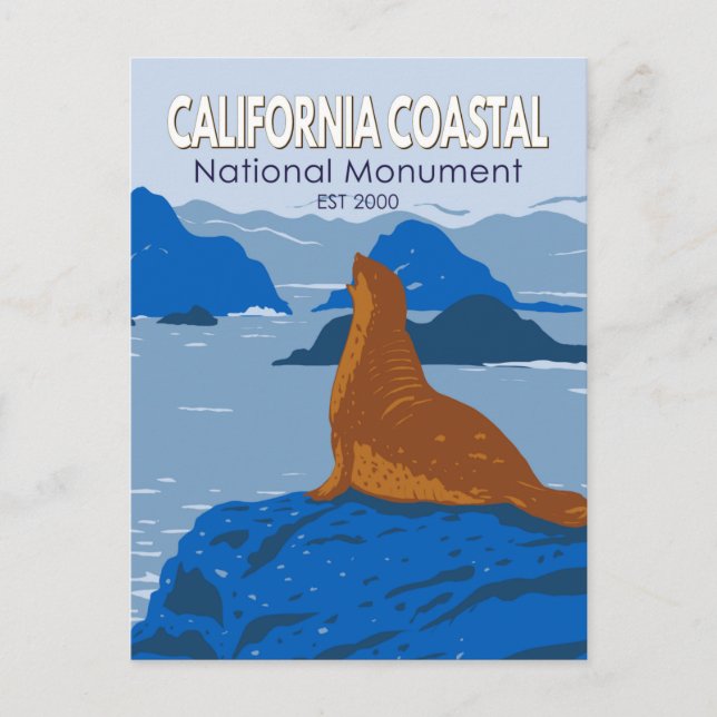 California Coastal National Monument Harbor Siegel Postkarte (Vorderseite)