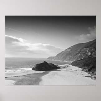 California Coastline Schwarz-Weiß-Foto Poster