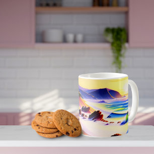 California Coastline Sonnenuntergang Farbe Kaffeetasse