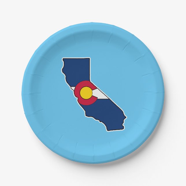 California Colorado-Flaggen-Teller Pappteller (Vorderseite)