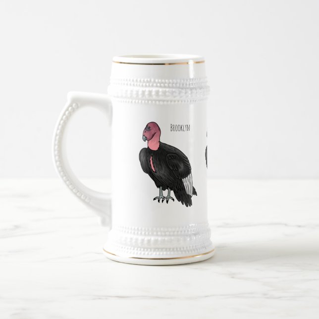 California condor bird Cartoon Bierglas (Links)