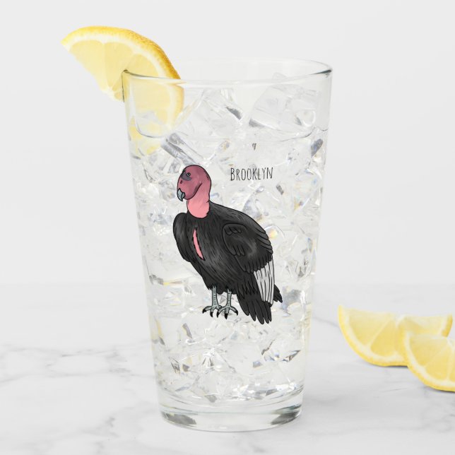 California condor bird Cartoon Glas (Vorderseite Ice)