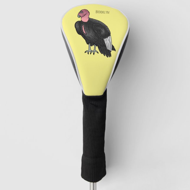 California condor bird Cartoon Golf Headcover (Vorderseite)