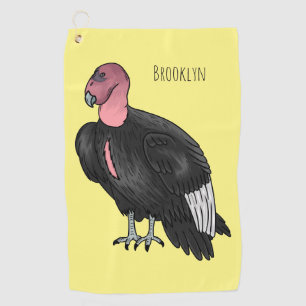 California condor bird Cartoon Golfhandtuch