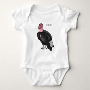 California condor bird cartoon illustration baby strampler