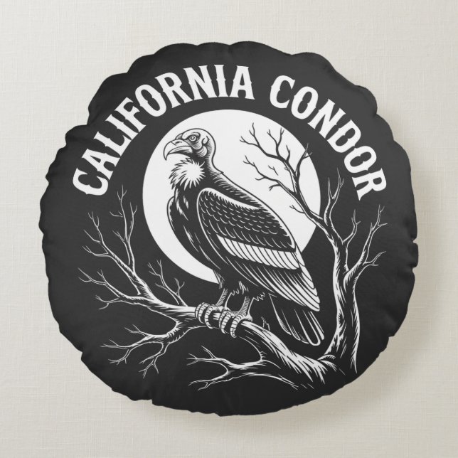 California condor for men and women  rundes kissen (Vorderseite)