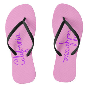 California Cursive Flip Flops