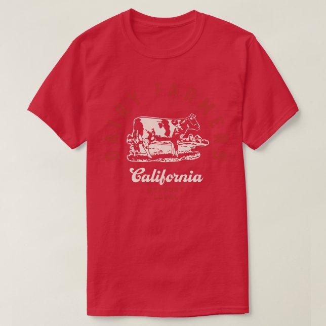 California Dairy Bauern Milchkühe Milchviehbetrieb T-Shirt (Design vorne)