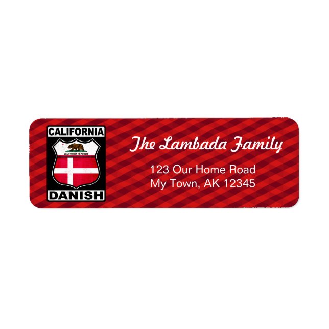 California Danish American Address Labels (Vorne)