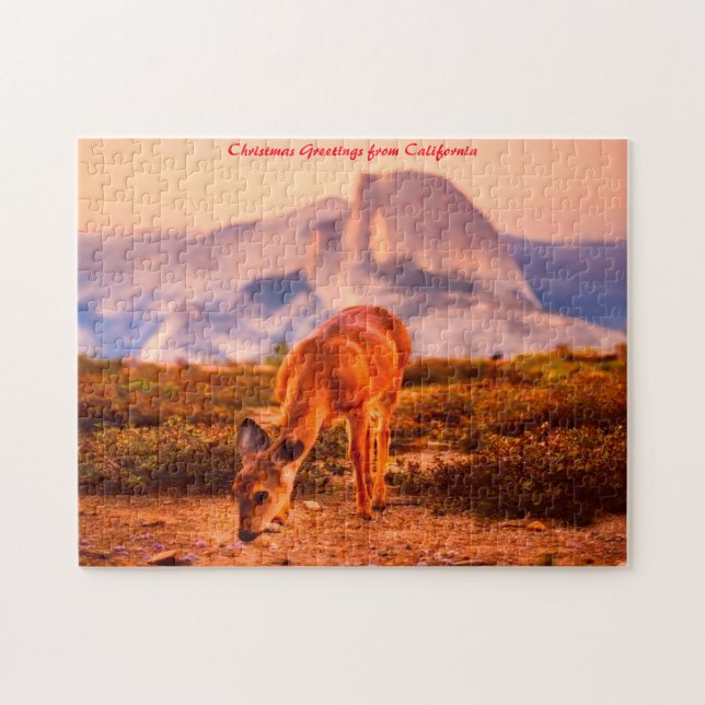 California Deer.Christmas Grüße Puzzle (Horizontal)
