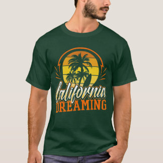 California Dream Vintag Retro 70er Skyline Sur T-Shirt