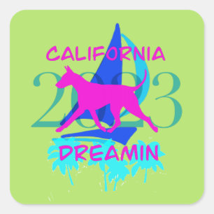 California Dreamin 2023 AHTCA National Shirts Quadratischer Aufkleber