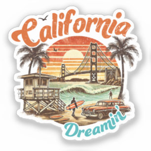 California Dreamin" - Küstenbrücke, Strand Aufkleber
