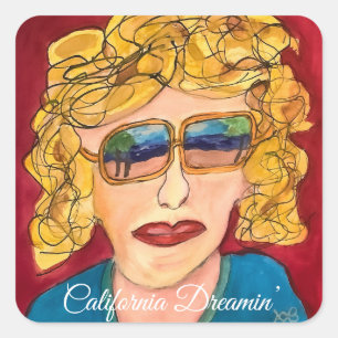California Dreamin Quadratischer Aufkleber