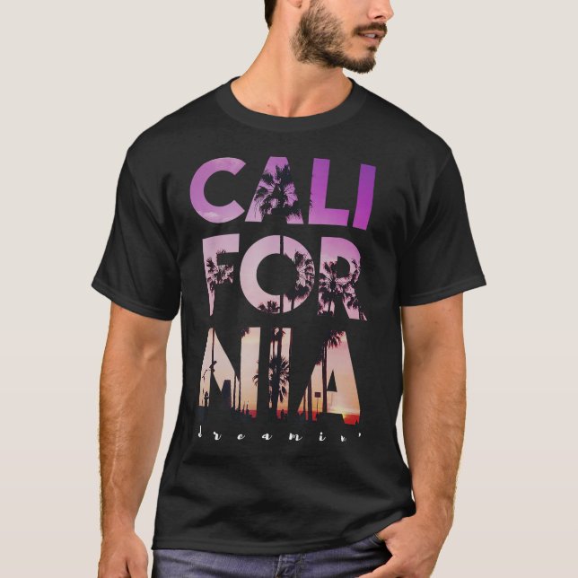 California Dreaming Beach Palm Tree Summer T - Shi T-Shirt (Vorderseite)