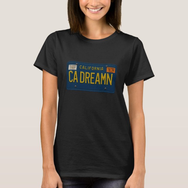 California Dreaming - Retro 1969 License Plate T-Shirt (Vorderseite)