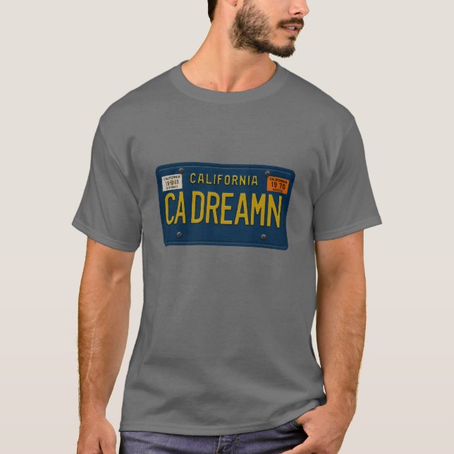 California Dreaming - Retro 1969 License Plate T-Shirt (Vorderseite)