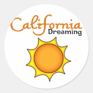 California Dreaming Runder Aufkleber