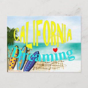 California Dreaming Sand Sand Surfszene Postkarte