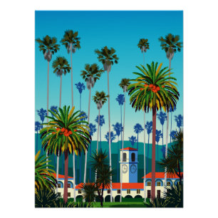 California Dreaming: Stadtpark mit Palmen Poster