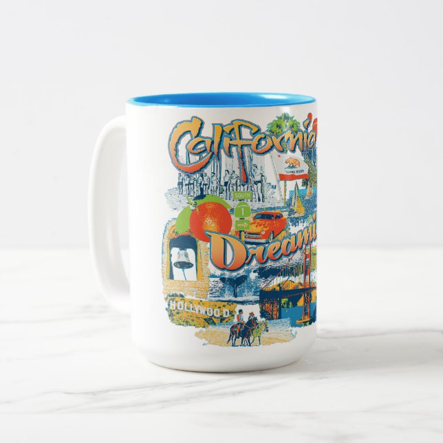 California Dreaming Zweifarbige Tasse (Vorderseite Links)