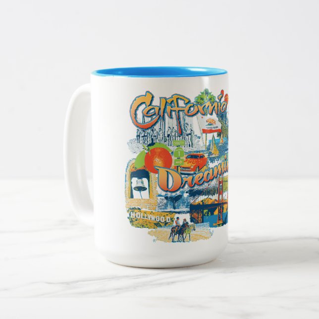California Dreaming Zweifarbige Tasse (Vorderseite Links)