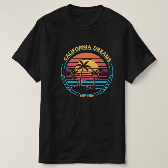 California Dreams 1980 Sunset T-Shirt (Design vorne)