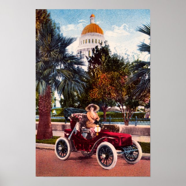 California Driving, Vintage Car Poster (Vorne)