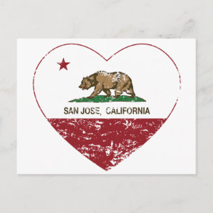 California Fahne san jubelnd Herz bedrückt Postkarte