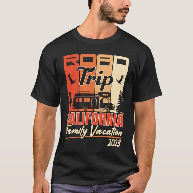 California Family Vacation RV Road Trip Mountains  T-Shirt (Vorderseite)