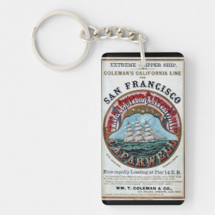 California Farwell Clipper Segelschiff 1900 Schlüsselanhänger