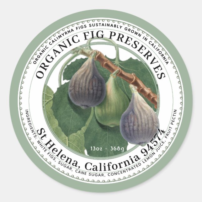 California Fig. hält Vintages Abb. Runder Aufkleber (Vorderseite)