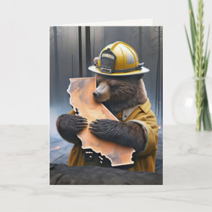 California Firefighter Bär für Danke Karte